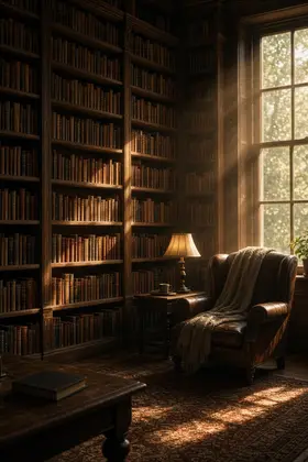 پس‌زمینه کتابخانه برای صفحه لینک شخصی